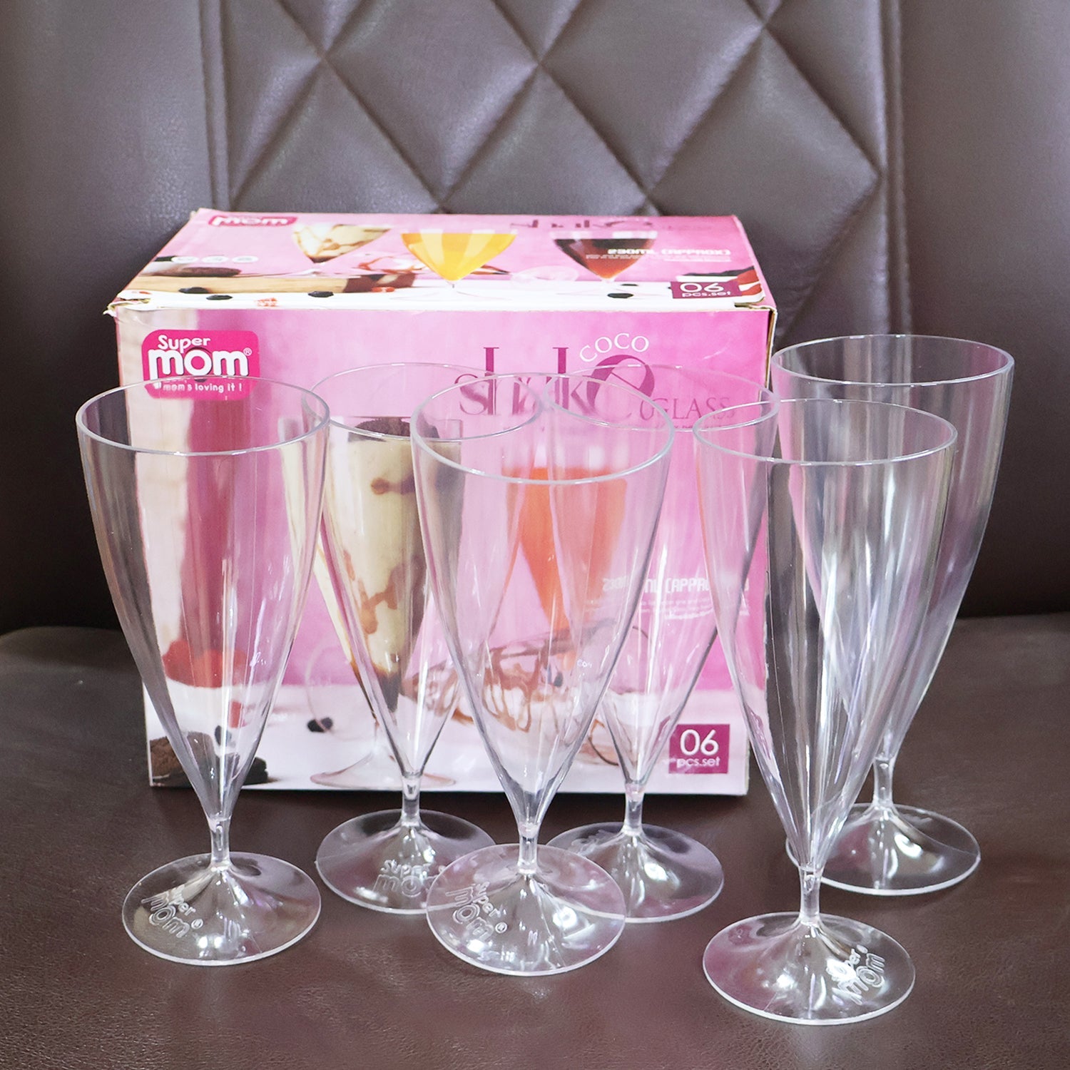 Supermom Plastic Shake Coco Glass Set (230ML / 6 Pc) Supermom Plastic Shake Coco Glass Set (230ML / 6 Pc)